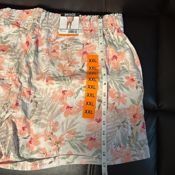 Briggs Ladies' Linen Blend Floral Shorts Pull-On Size XXL NWT - Picture 5 of 12
